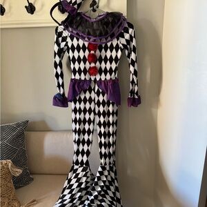 Kids Carnival Clown Unitard Costume
 - child medium (8-10)